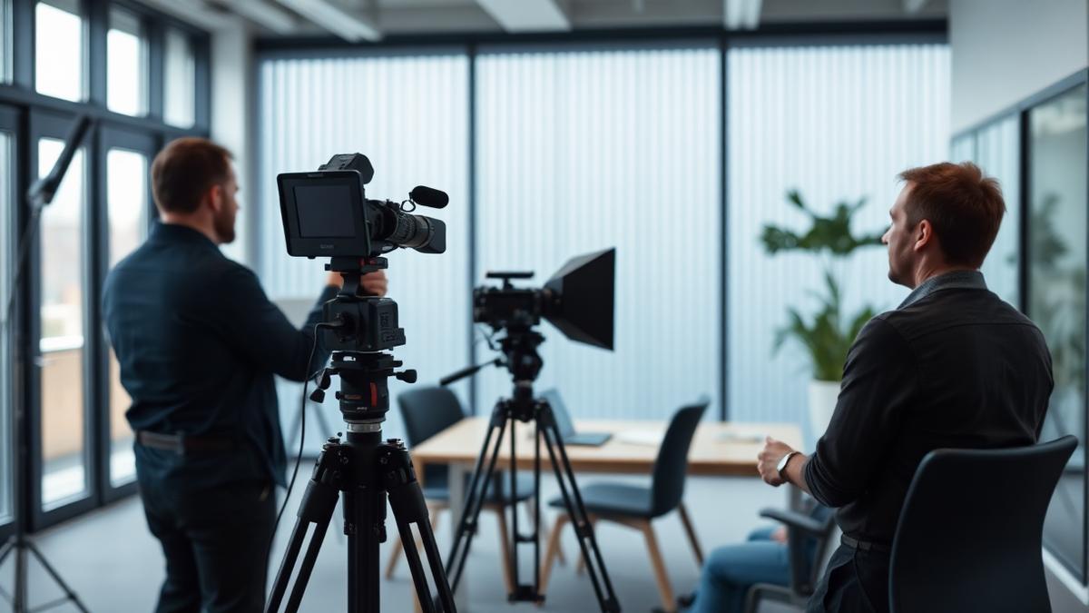 Optagelse af videointerview i et dansk kontor